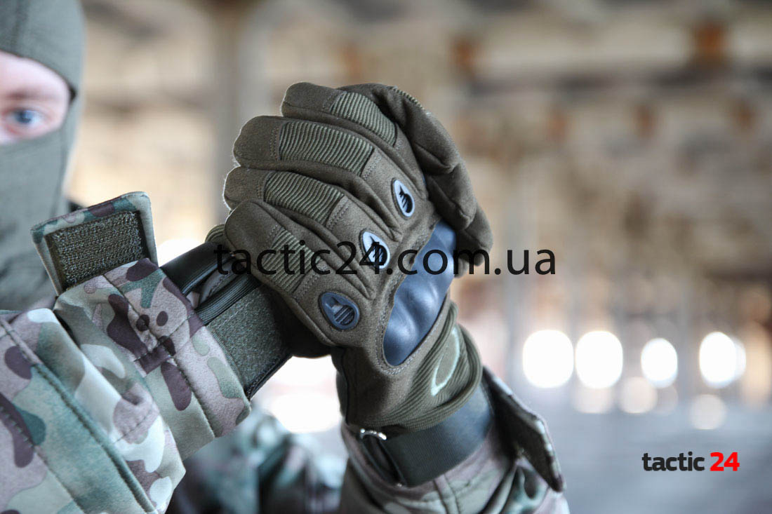 Тактические перчатки полнопалые Oakley Генерация 1 Олива в военторг tactic24.com.ua