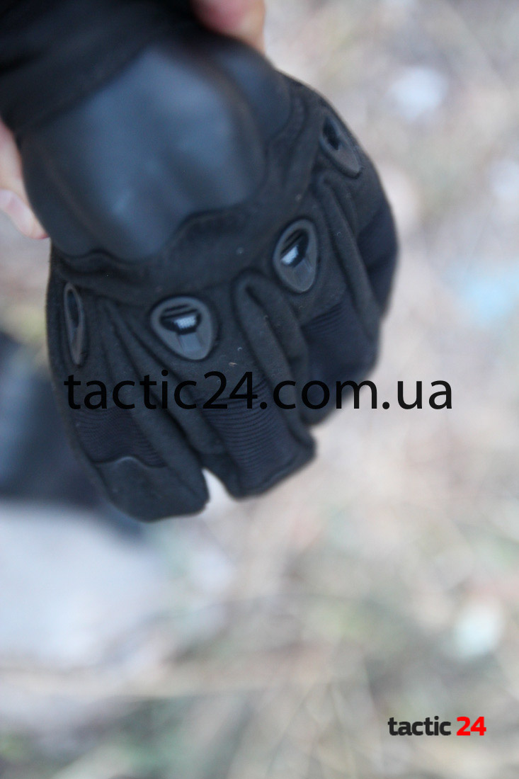 Тактические перчатки полнопалые Oakley чёрные Lux в военторг tactic24.com.ua