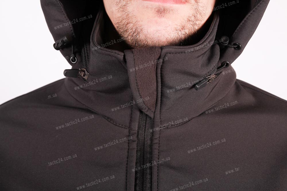 Куртка Softshell с отстегивающимся капюшономЧерный  в военторг tactic24.com.ua