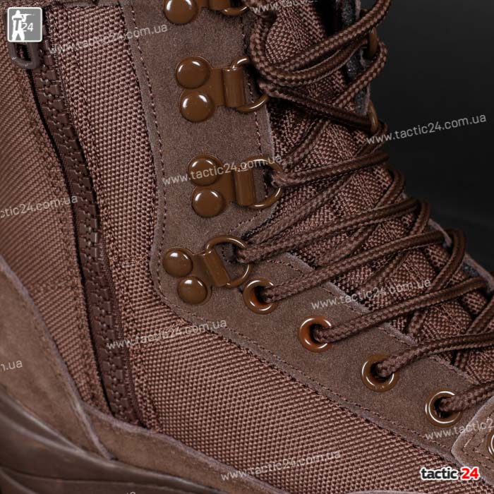 Тактические ботинки осень-зима Милтек со змейкой коричневые (brown) в военторг tactic24.com.ua