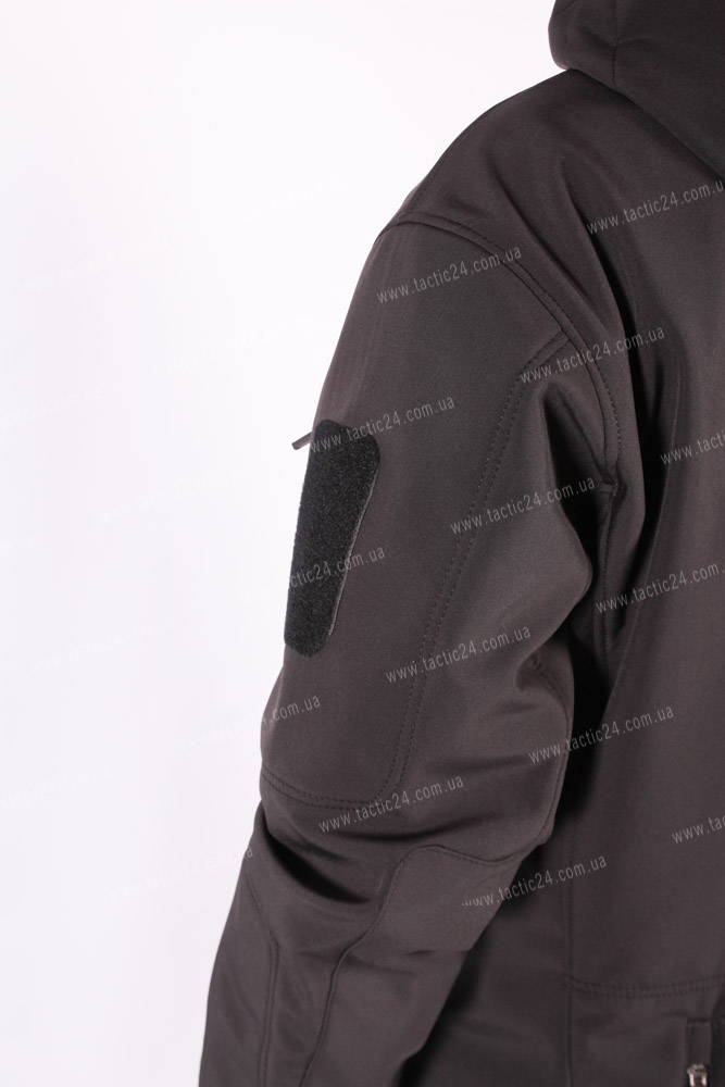 Куртка Softshell с отстегивающимся капюшономЧерный  в военторг tactic24.com.ua
